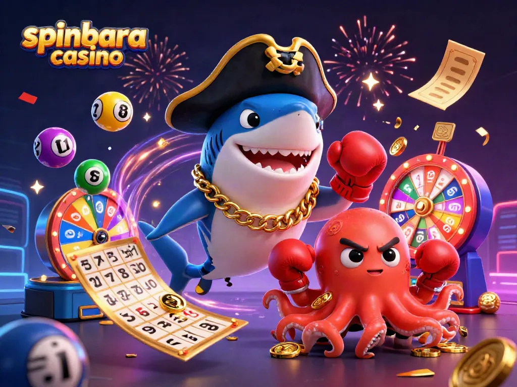 Experience the excitement of spinbara casino with vibrant characters and dynamic gaming elements.
